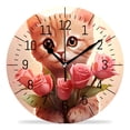 thumbnail image 1 of 10 Inch Wall Clock Battery Operated Silent Clock Decorative for Office, Kitchen, Outdoor, Living Room，Cat Kitten with Flower Beautiful, 1 of 4