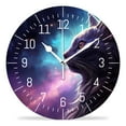 thumbnail image 1 of 10 Inch Wall Clock Battery Operated Silent Clock Decorative for Office, Kitchen, Outdoor, Living Room，Cat in Space Planet Beautiful, 1 of 4