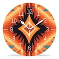 thumbnail image 1 of 10 Inch Wall Clock Battery Operated Silent Clock Decorative for Office, Kitchen, Outdoor, Living Room，Colorful Style Ethnic Pattern, 1 of 4