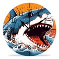 thumbnail image 1 of 10 Inch Wall Clock Battery Operated Silent Clock Decorative for Office, Kitchen, Outdoor, Living Room，Creative Shark attack Cute Design, 1 of 4