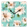 thumbnail image 1 of 10 Inch Wall Clock Battery Operated Silent Clock Decorative for Office, Kitchen, Outdoor, Living Room，Daisy Flowers Polka Dot Green Picture, 1 of 4