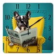thumbnail image 1 of 10 Inch Wall Clock Battery Operated Silent Clock Decorative for Office, Kitchen, Outdoor, Living Room，Dog Reading Newspaper Lovely, 1 of 4