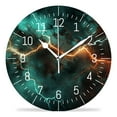 thumbnail image 1 of 10 Inch Wall Clock Battery Operated Silent Clock Decorative for Office, Kitchen, Outdoor, Living Room，Fire Ice Lightning Thunder Beautiful, 1 of 4