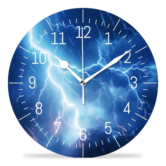 10 Inch Wall Clock Battery Operated Silent Clock Decorative for Office, Kitchen, Outdoor, Living Room，Flash of Lightning Exquisite