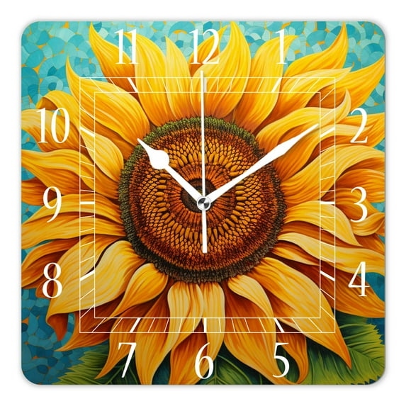 10 Inch Wall Clock Battery Operated Silent Clock Decorative for Office, Kitchen, Outdoor, Living Room,Flowers and Butterflies Image
