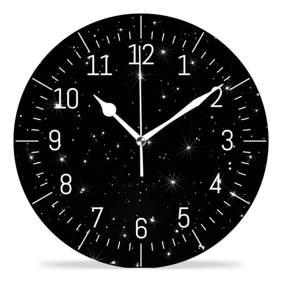 10 Inch Wall Clock Battery Operated Silent Clock Decorative for Office, Kitchen, Outdoor, Living Room,Funny Star Multicolor