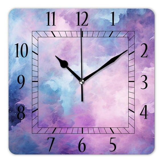 10 Inch Wall Clock Battery Operated Silent Clock Decorative for Office, Kitchen, Outdoor, Living Room,Galaxy Stars Nebula Space Universe Design