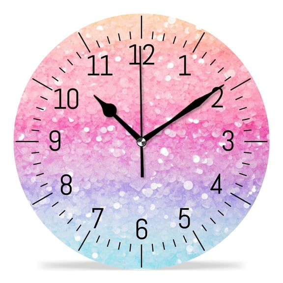 10 Inch Wall Clock Battery Operated Silent Clock Decorative for Office, Kitchen, Outdoor, Living RoomGalaxy Unicorn Pastel Rainbow Colorful
