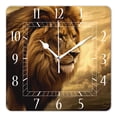 thumbnail image 1 of 10 Inch Wall Clock Battery Operated Silent Clock Decorative for Office, Kitchen, Outdoor, Living Room，Lion Stormy Sky Vintage Art, 1 of 4