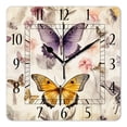 thumbnail image 1 of 10 Inch Wall Clock Battery Operated Silent Clock Decorative for Office, Kitchen, Outdoor, Living Room，Monarch Butterfly Insect Colorful, 1 of 4