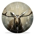thumbnail image 1 of 10 Inch Wall Clock Battery Operated Silent Clock Decorative for Office, Kitchen, Outdoor, Living Room，Moose Print, 1 of 4