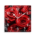 thumbnail image 1 of 10 Inch Wall Clock Battery Operated Silent Clock Decorative for Office, Kitchen, Outdoor, Living Room，Rose Floral Retro Style Exquisite, 1 of 4