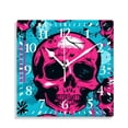 thumbnail image 1 of 10 Inch Wall Clock Battery Operated Silent Clock Decorative for Office, Kitchen, Outdoor, Living Room，Skull Blue Art, 1 of 4