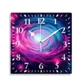thumbnail image 1 of 10 Inch Wall Clock Battery Operated Silent Clock Decorative for Office, Kitchen, Outdoor, Living Room，Spiral Galaxy in Deep Elegant Pattern, 1 of 4