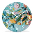 thumbnail image 1 of 10 Inch Wall Clock Battery Operated Silent Clock Decorative for Office, Kitchen, Outdoor, Living Room，Spring Beautiful Floral Green Plants Delicate, 1 of 4