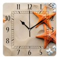 thumbnail image 1 of 10 Inch Wall Clock Battery Operated Silent Clock Decorative for Office, Kitchen, Outdoor, Living Room，Starfish Beach Sand Lovely Design, 1 of 4