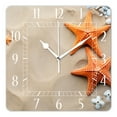 thumbnail image 1 of 10 Inch Wall Clock Battery Operated Silent Clock Decorative for Office, Kitchen, Outdoor, Living Room，Starfish Beach Sand Lovely Design, 1 of 4