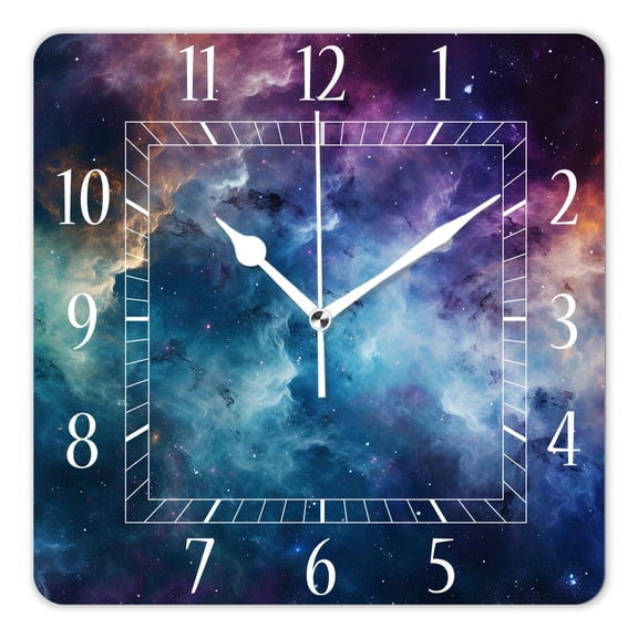 10 Inch Wall Clock Battery Operated Silent Clock Decorative for Office, Kitchen, Outdoor, Living RoomUniverse Spiral Galaxy Space Swrilm Print