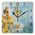 thumbnail image 1 of 10 Inch Wall Clock Battery Operated Silent Clock Decorative for Office, Kitchen, Outdoor, Living Room，Vintage Flowers Blue Elegant Design, 1 of 4