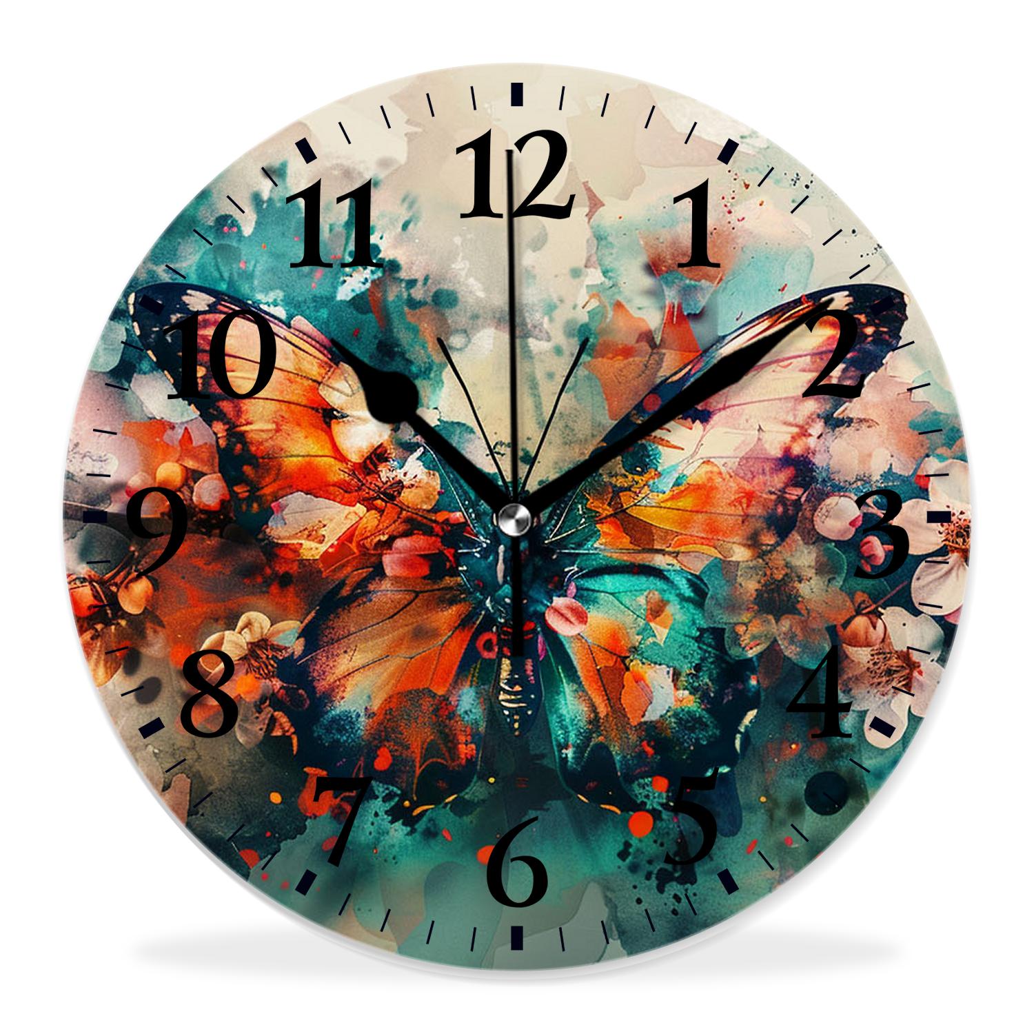 Stick Insect Clock 10 Inch Wall Clock Battery Operated Silent Clock Decorative for Office ...