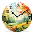 thumbnail image 1 of 10 Inch Wall Clock Battery Operated Silent Clock Decorative for Office, Kitchen, Outdoor, Living RoomAutumn Multicolored forest Lovely Design, 1 of 4