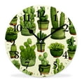thumbnail image 1 of 10 Inch Wall Clock Battery Operated Silent Clock Decorative for Office, Kitchen, Outdoor, Living Room，Cactus Design, 1 of 4