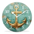 thumbnail image 1 of 10 Inch Wall Clock Battery Operated Silent Clock Decorative for Office, Kitchen, Outdoor, Living RoomGold Dots Stripes Printed Pretty Design, 1 of 4