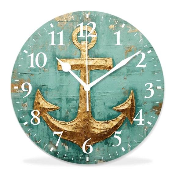 10 Inch Wall Clock Battery Operated Silent Clock Decorative for Office, Kitchen, Outdoor, Living RoomGold Dots Stripes Printed Pretty Design