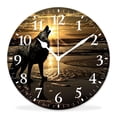 thumbnail image 1 of 10 Inch Wall Clock Battery Operated Silent Clock Decorative for Office, Kitchen, Outdoor, Living RoomHowling Lonely Wolf Cute Pattern, 1 of 4