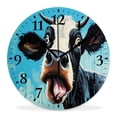 thumbnail image 1 of 10 Inch Wall Clock Battery Operated Silent Clock Decorative for Office, Kitchen, Outdoor, Living RoomModern Painting of aCow Beautiful Pattern, 1 of 4