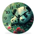 thumbnail image 1 of 10 Inch Wall Clock Battery Operated Silent Clock Decorative for Office, Kitchen, Outdoor, Living Room，Mountain Panda Beautiful, 1 of 4