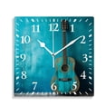 thumbnail image 1 of 10 Inch Wall Clock Battery Operated Silent Clock Decorative for Office, Kitchen, Outdoor, Living RoomMusic Guitar Blue Wooden Illustration, 1 of 4
