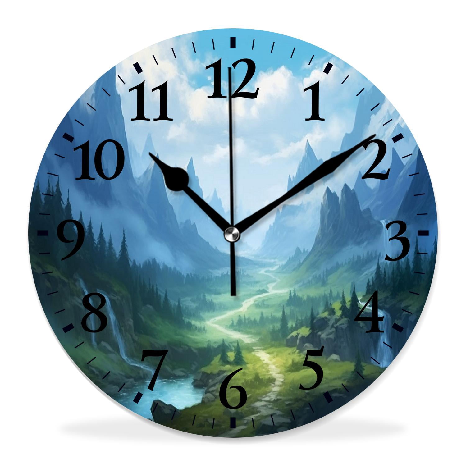 10 Inch Wall Clock Battery Operated Silent Clock Decorative for Office ...
