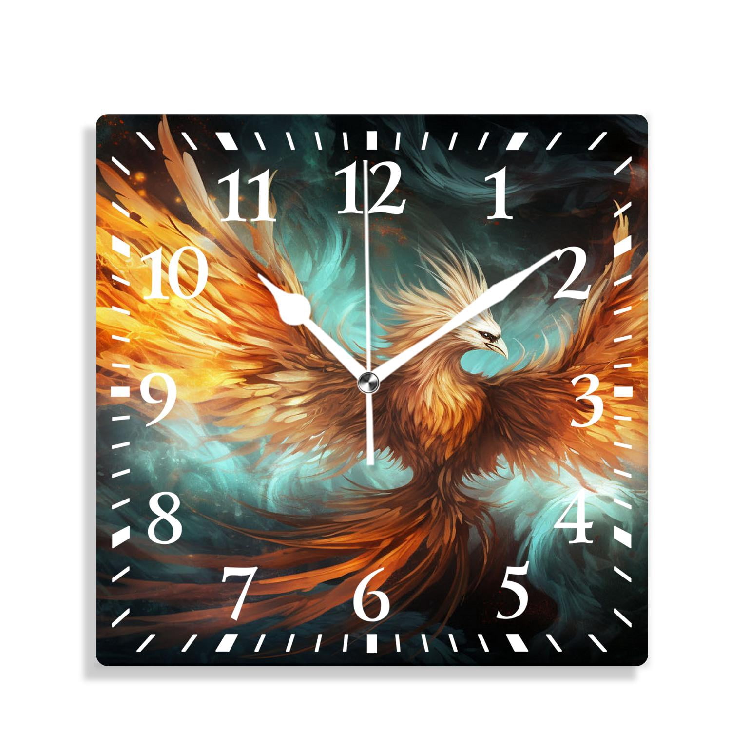 Phoenix Clock 10 Inch Wall Clock Battery Operated Silent Clock Decorative for Office ...