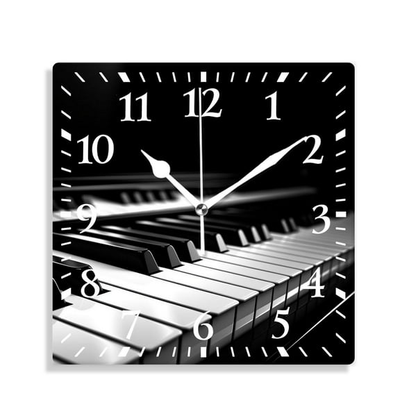 10 Inch Wall Clock Battery Operated Silent Clock Decorative for Office, Kitchen, Outdoor, Living RoomPiano Key Colorful