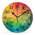thumbnail image 1 of 10 Inch Wall Clock Battery Operated Silent Clock Decorative for Office, Kitchen, Outdoor, Living RoomRainbow Colored Lines Exquisite, 1 of 4
