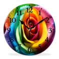 thumbnail image 1 of 10 Inch Wall Clock Battery Operated Silent Clock Decorative for Office, Kitchen, Outdoor, Living RoomRainbow Rose Cute Drawing, 1 of 4