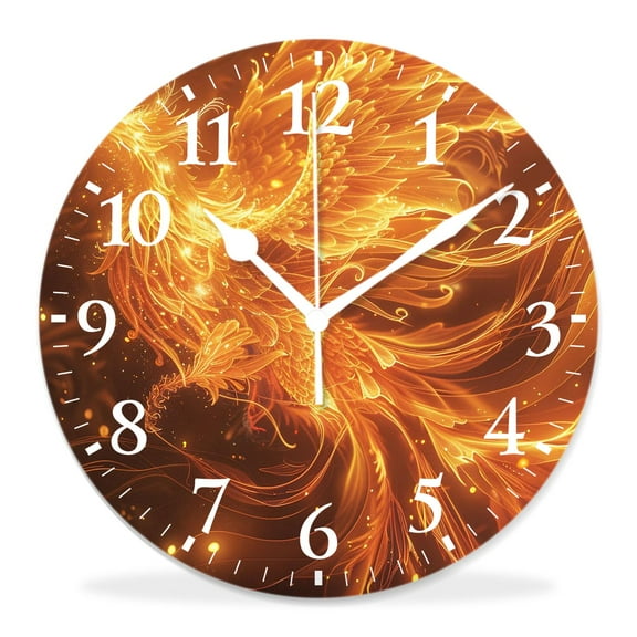 10 Inch Wall Clock Battery Operated Silent Clock Decorative for Office, Kitchen, Outdoor, Living RoomRed Bird Chinese Chic
