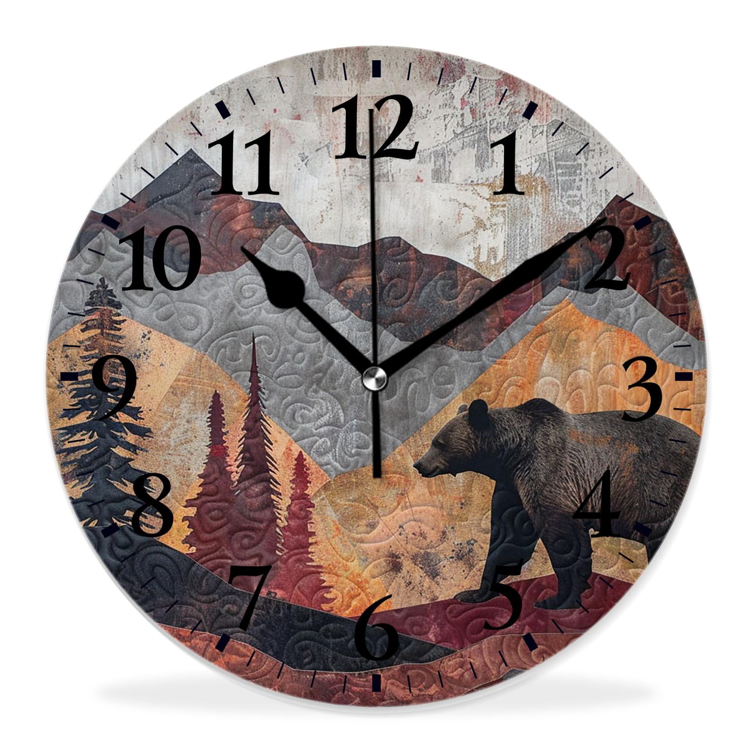 10 Inch Wall Clock Battery Operated Silent Clock Decorative for Office ...