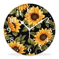 thumbnail image 1 of 10 Inch Wall Clock Battery Operated Silent Clock Decorative for Office, Kitchen, Outdoor, Living RoomSeamless Pattern with Sunflowers Beautiful, 1 of 4