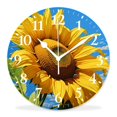 thumbnail image 1 of 10 Inch Wall Clock Battery Operated Silent Clock Decorative for Office, Kitchen, Outdoor, Living RoomSunflower Flowers Plant Beautiful, 1 of 4