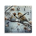 thumbnail image 1 of 10 Inch Wall Clock Battery Operated Silent Clock Decorative for Office, Kitchen, Outdoor, Living RoomTwo Red Birds Winter Style, 1 of 4
