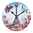 thumbnail image 1 of 10 Inch Wall Clock Battery Operated Silent Clock Decorative for Office, Kitchen, Outdoor, Living RoomVintage Butterflies and Paris Graceful, 1 of 4