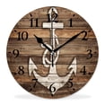 thumbnail image 1 of 10 Inch Wall Clock Battery Operated Silent Clock Decorative for Office, Kitchen, Outdoor, Living RoomVintage Hand Drawn on Wooden Background, 1 of 4