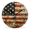 thumbnail image 1 of 10 Inch Wall Clock Battery Operated Silent Clock Decorative for Office, Kitchen, Outdoor, Living RoomVintage Usa Flag Cute, 1 of 4