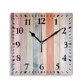 thumbnail image 1 of 10 Inch Wall Clock Battery Operated Silent Clock Decorative for Office, Kitchen, Outdoor, Living RoomVintage Wood Board Plank Beautiful, 1 of 4