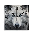 thumbnail image 1 of 10 Inch Wall Clock Battery Operated Silent Clock Decorative for Office, Kitchen, Outdoor, Living RoomWolf Picture, 1 of 4