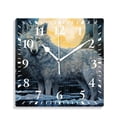thumbnail image 1 of 10 Inch Wall Clock Battery Operated Silent Clock Decorative for Office, Kitchen, Outdoor, Living RoomWolf Tree Moon Starry Design, 1 of 4