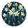thumbnail image 1 of 10 Inch Wall Clock Battery Operated Silent Clock Decorative for Office, Kitchen, Outdoor, Living Room，Yellow Flower Spring Floral Pretty, 1 of 4