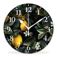 thumbnail image 1 of 10 Inch Wall Clock Battery Operated Silent Clock Decorative for Office, Kitchen, Outdoor, Living RoomYellow Lemon White Lemon Blossom Simple, 1 of 4